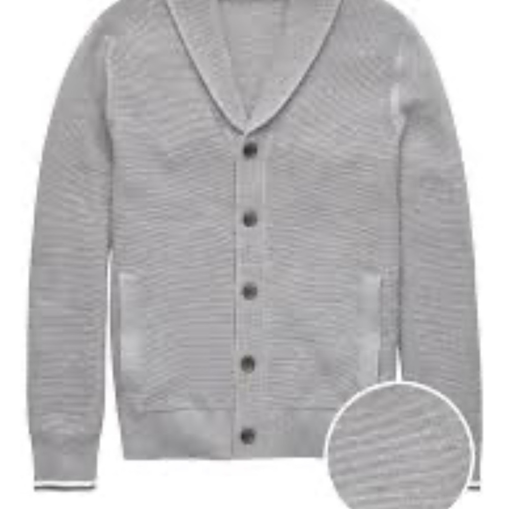 Men's Collared Button Up Sweater Cardigan-Gray Mist - Goodfellow and Co. S NWT